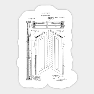 Sliding Blind Vintage Patent Hand Drawing Sticker